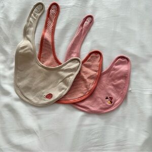 Uniqlo Pink and Cream Baby Bib Set of 3